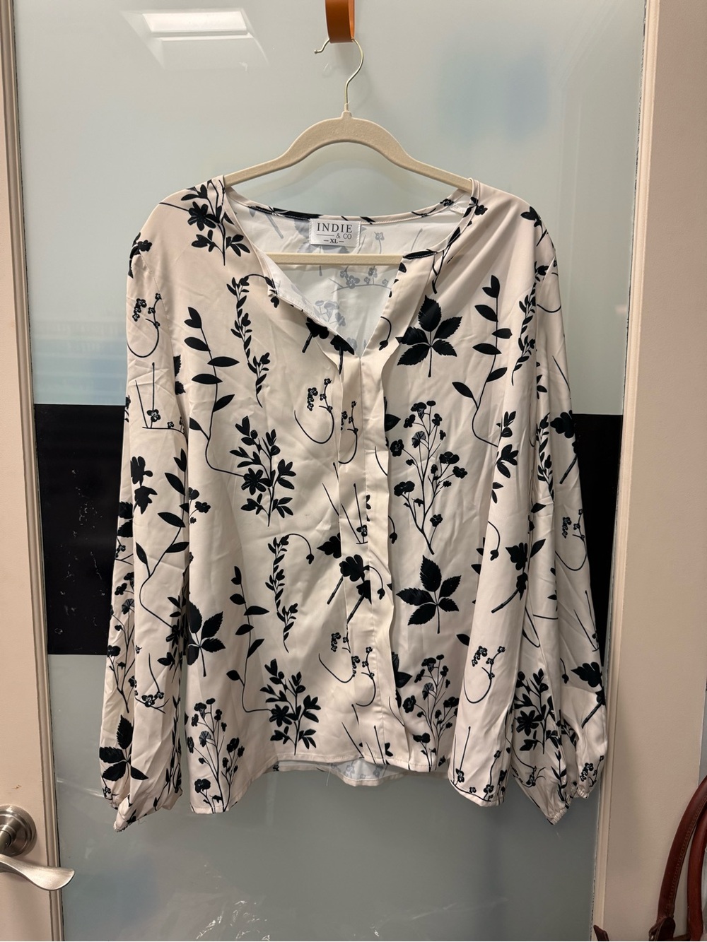 White Floral Button-Up Blouse